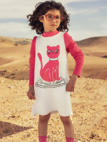 mini rodini cat dress Pink Squiggly Cats Dress Kids