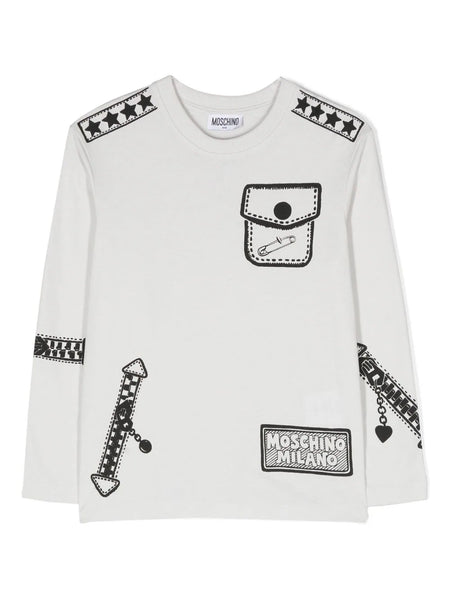 MINI ME LS TEE WITH LETHER JACKET PRINT
