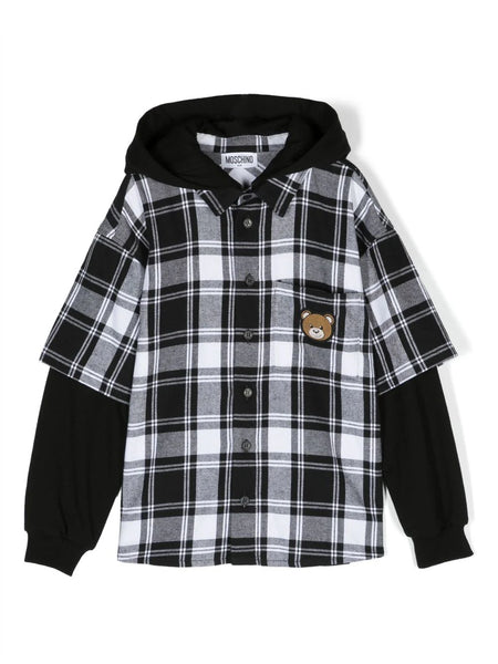 HOODED BUTTON UO CHECK SHIRT