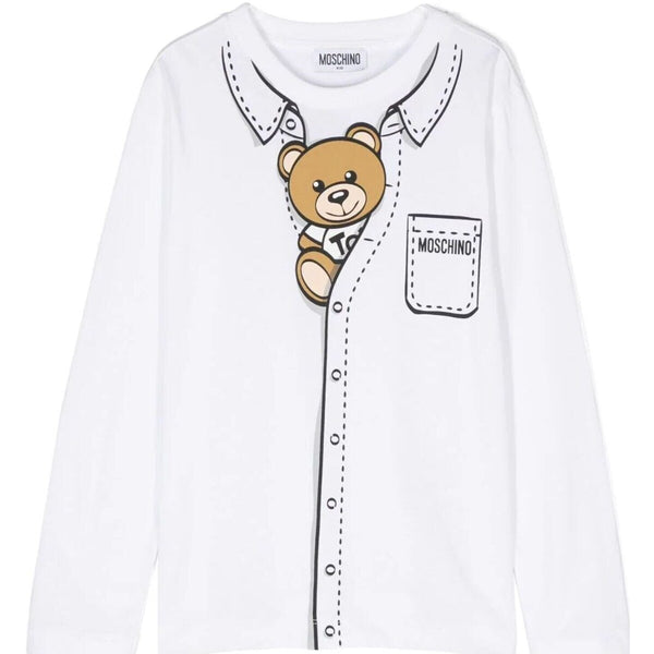 LONG SLEEVE TEE WITH SHIRT/BEAR PRINT
