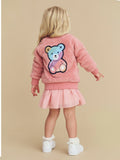 rainbow bear fur jacket