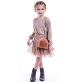 IMOGA MESH&METELLIC KNIT DRESS