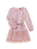 IMOGA MESH&METELLIC KNIT DRESS