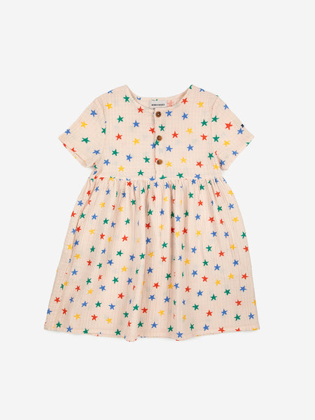BOBO CHOSES MULTICOLOR STARS ALL OVER WOVEN DRESS