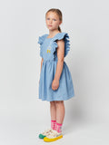 BOBO CHOSES PELICAN DENIM RUFFLE DRESS