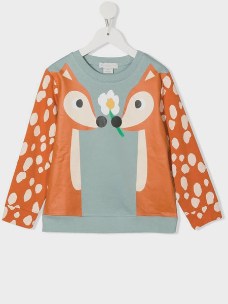 STELL MCCARTNEY SWEATSHIRT DOUBLE FACE DEER DETAIL