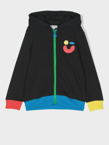 STELLA MCCARTNEY ZIP UP HOODIE WITH SMILEY FACE