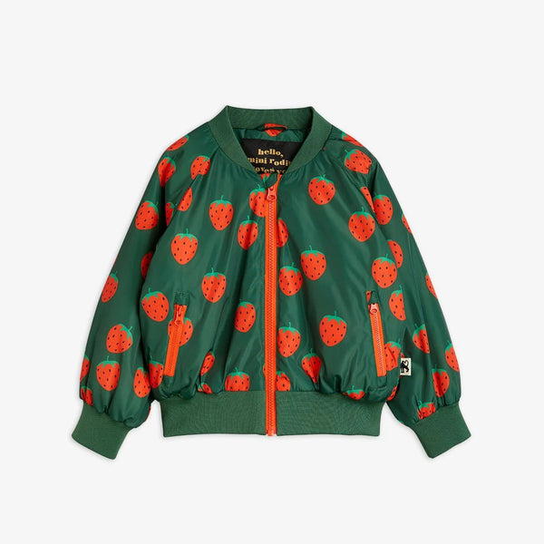 MINI RODINI STRAWBERRIES AOP WOVEN BASEBALL JACKET