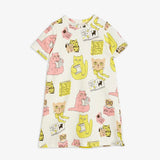 MINI RODINI CATS AOP SS DRESS