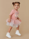 HUX DINO RAINBOW LAYERED BALLET DRESS