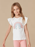 HUX RAIN BOW FRILL T-SHIRT