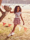HUX RAIN BOW FRILL T-SHIRT