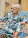HUXBABY DINO DROP CROTCH PANT BLUE