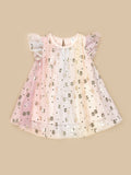 HUXBABY ANGEL BEAR FLUTTER SLEEVE DRESS