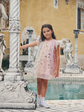 HUXBABY ANGEL BEAR FLUTTER SLEEVE DRESS