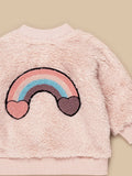 HUXBABY RAINBOW HEARTS FUR JACKET