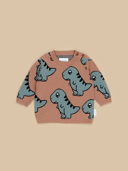 HUXBABY B-BALL DINO KNIT JUMPER