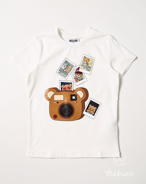 MOSCHINO T SHIRT WITH BEAR CAMARA GRAPHIC