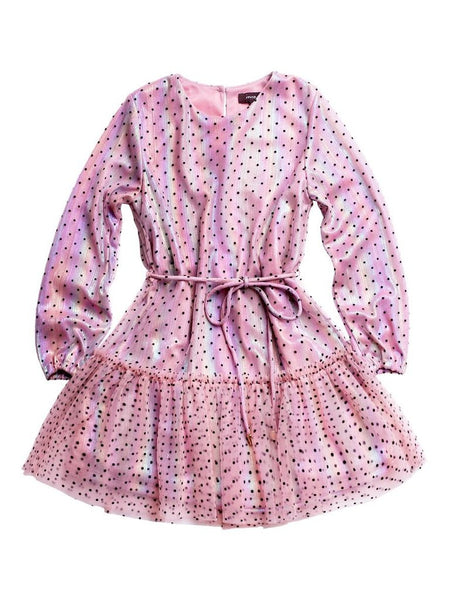 IMOGA MESH&METELLIC KNIT DRESS