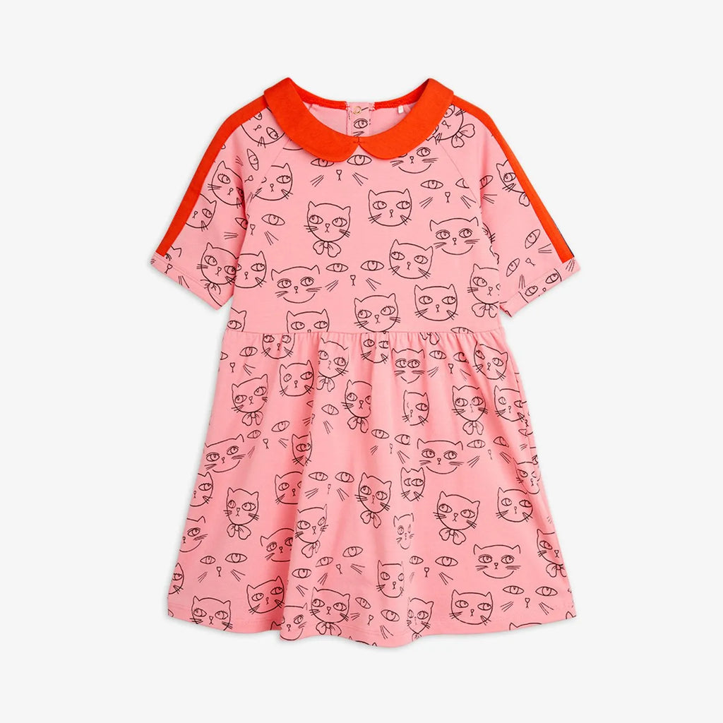 mini rodini cherry dress Mini Rodini Cherry Woven Frill Long Sleeved Dress, Blue