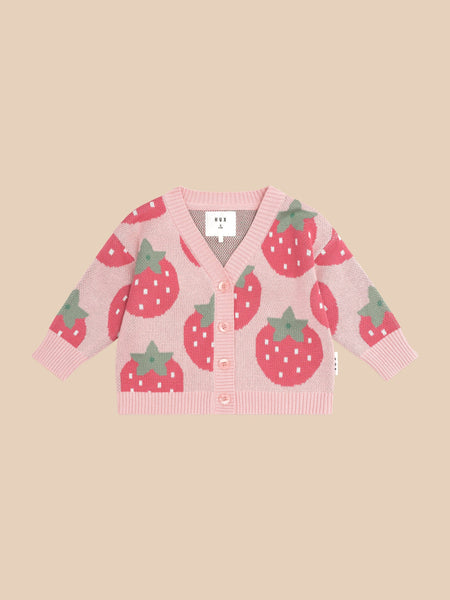 HUXBABY BERRY BOXY CARDI