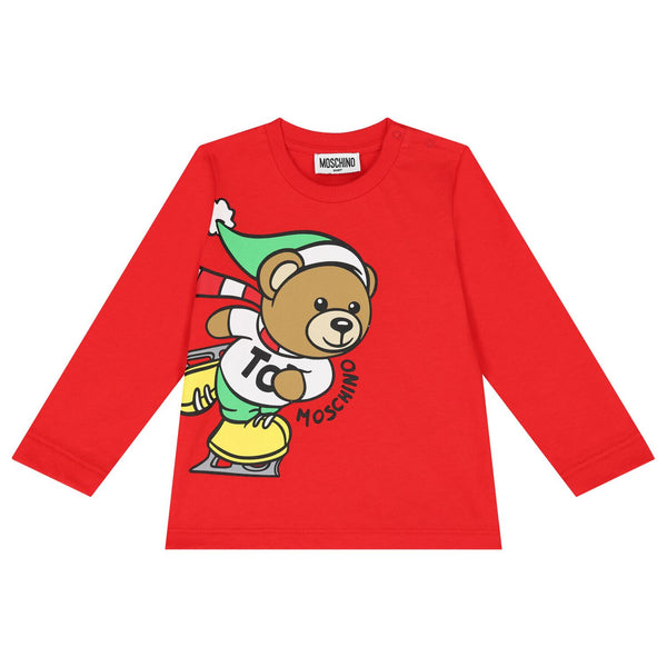 MOSCHINO TEE WITH SKATING BEAR