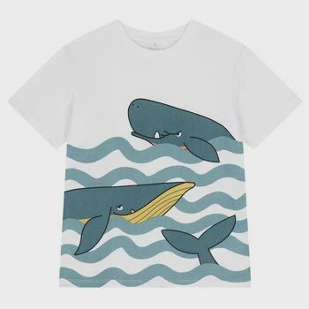 STELLA MCCARTNEY T-SHIRT WITH WHALE WAVES