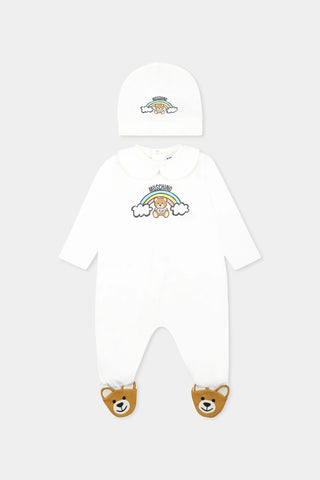 MOSCHINO FOOTIE BEAR ON FEET HAT SET