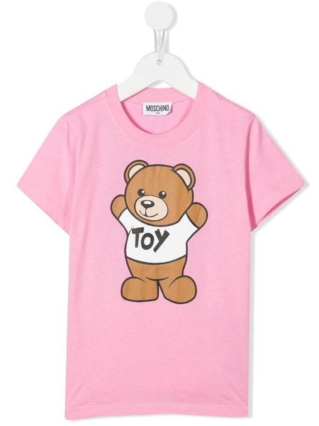 MOSCHINO TEE WITH BEAR FRONT AND BACK