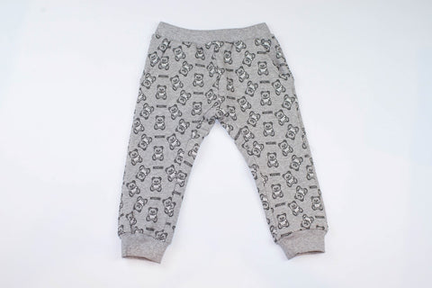 MOSCHINO BABY SWEATPANTS WITH ALLOVER TOY BEAR