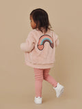 HUXBABY RAINBOW HEARTS FUR JACKET