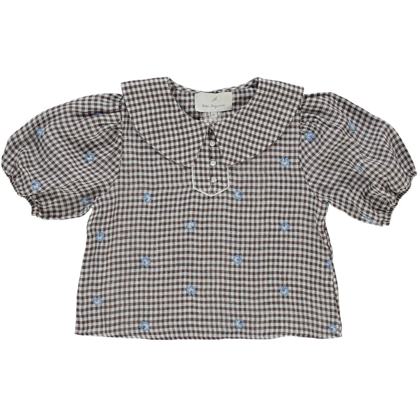 BEBE ORGANIC 0LIVIA BLOUSE GINGHAM FLORAL